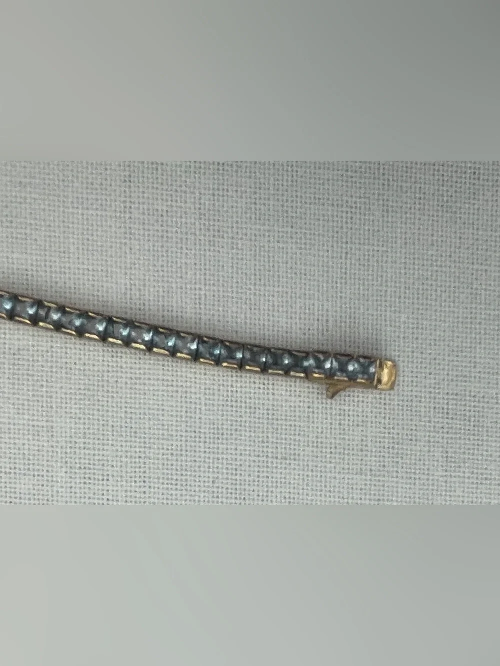 henri bendel Tennis Gold-Tone Bracelet with Light Blue Stones